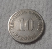 Niemcy Cesarstwo Wilhelm II 10 pfennig fenigów 1900 D München Bawaria KM#12