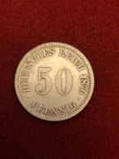 50 pfening 1876 r Srebro próba 900