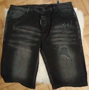 DSQUARED2 krótkie spodnie czarny jeans rozmiar 48