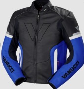 Kurtka motocyklowa skórzana XL / 54 Vanucci czarno-niebieska