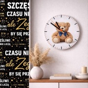 Zegar ścienny szklany z własnym zdjęciem logo – personalizowany 