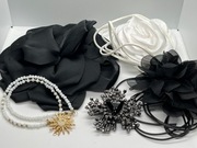 Zestaw mix biżuterii czarno bialej