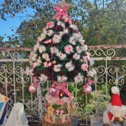 Choinka z ledami i bałwanek rękodzieło duże 