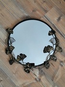 Lustro okrągłe wiszące liście miłorzębu japońskiego 