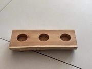 Świecznik z drewna akacjowego na 3 tealighty