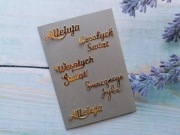 Scrapki złote napisy/życzenia wielkanocne mix 5szt.