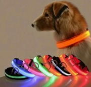 Nylonowa LED smycz dla psa | Świecąca fluorescencyjna obroża dla psa