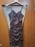 Brązowa mini sukienka