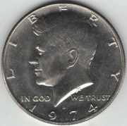 USA Half dollar 1/2 dolara 50 centów 1974 D - 30,61 mm