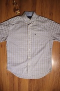 Koszula Tommy Hilfiger r. S męska biało-nieb w kratkę bawełna kr rękaw