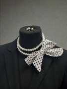 Piękny ozdoba 3w1 perełkowy naszyjnik apaszka pasek