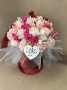 WIECZNY BUKIET / KWIATY KTÓRE NIE WIĘDNĄ / Świeca sojowa bukiet Walentynki 