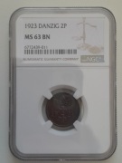 2 fenigi 1923 NGC MS63 BN WMG pfennige grading