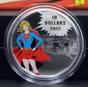 DC COMICS ORIGINALS:  STRENGTH=SUPERGIRL -2015 -SREBRNA MONETA /UNIKAT/A