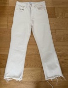 Jasne kremowe (ecru) długie spodnie, Zara - rozm. 38