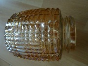 klosz szklany w kolorze żółto-pomarańczowy do bursztynowego - PRL - kinkiet