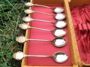 Łyżeczki srebro 800 ryt rytosztuka małe prl 6 szt.