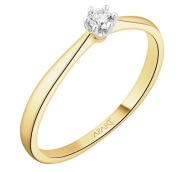 Pierścionek marki APART z żółtego złota z brylantem - 0,08 ct - próba 585