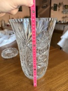 Wazon kryształowy PRL szkło kryształowe 