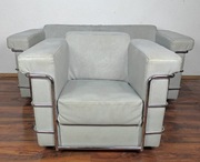 Komplet wypoczynkowy sofa fotel chrom 