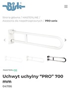 Uchwyt łazienkowy uchylny 700 mm dla seniora / osoby niepelnosprawnej