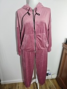 Dres pudrowy róż plus size welurowy zapinany roz 3xl-4 xl