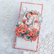 Kartka, ręcznie robiona, góralski ślub