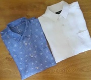 dwie lniane koszule męskie__Marks&Spencer i Next __S  kołnierzyk 38/39cm 