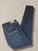 Abercrombie & Fitch jeansy damskie stylowe granatowe roz W28 L31 XXS