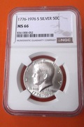 USA 50 centów 1776-1976 S  NGC MS66