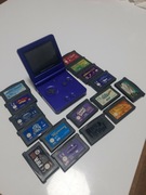 .: Idealny prezent Gameboy Advance SP AGS-001 niebieski Blue 16 gier!!! :.