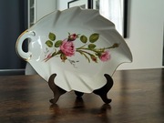 Porcelanowa patera w kształcie liścia z różą, Winterling, Niemcy, 25 cm