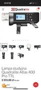 2x Atlas 400 pro ttl i 2 adaptery do tych lamp 