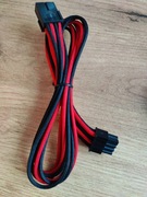 Kabel 8pin PCI-E przedłużacz CZARNY CZERWONY 45 cm