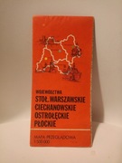 Woj. warszawskie ciechanowskie płockie mapa 1982 r