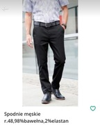 Spodnie męskie r.48,98%bawełna,2%elastan