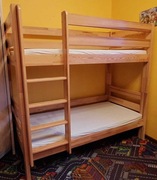 Łóżko piętrowe 2w1 160x80 z materacami, Gagatek, sosnowe, Meble Wróbel