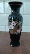 Wazon ceramiczny 25 cm z nadrukiem czarny orientalny vintage retro