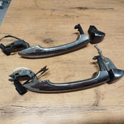 klamka lewy przód, lewy tył, renault megane III, niebieska z chromem