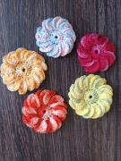 Kwiaty kolorowe na szydełku kordonek zestaw 