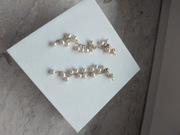 Apart kolcztk  długiei srebro pozłacane perełki ślubne