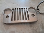 Brelok Jeep, stal nierdzewna, solidny gruby, masywny.