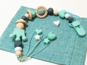 Zawieszka silikonowa, zawieszka do smoczka handmade, mint kolor