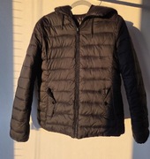 kurtka 2w1 zimowa damska czarna pikowana z kapturem M 38