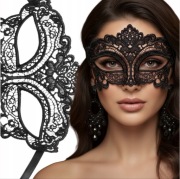 Wiązana koronkowa maska na oczy Grey przebranie panieński