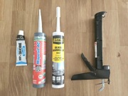 Wyciskacz do silikonu + silikon biały i szary