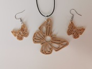 Wisiorek komplet ażur EKO wzór 3d NOWOŚĆ– MOTYL