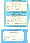 Łódź 1999-2000, 3 x Bilety KOSMOS,różny repertuar, Kwota 12zł i 0zł