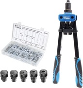 Nitownica do nitów zrywalnych 5 wymiennych końcówek 320 nitów zestaw