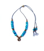 Bransoletka regulowana niebieski howlit złoty hematyt prezent dla niej boho